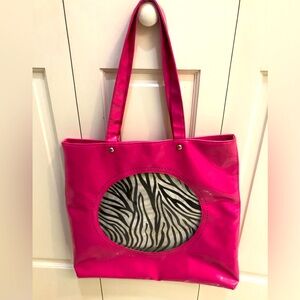 Pink Zebra Print Tote Bag